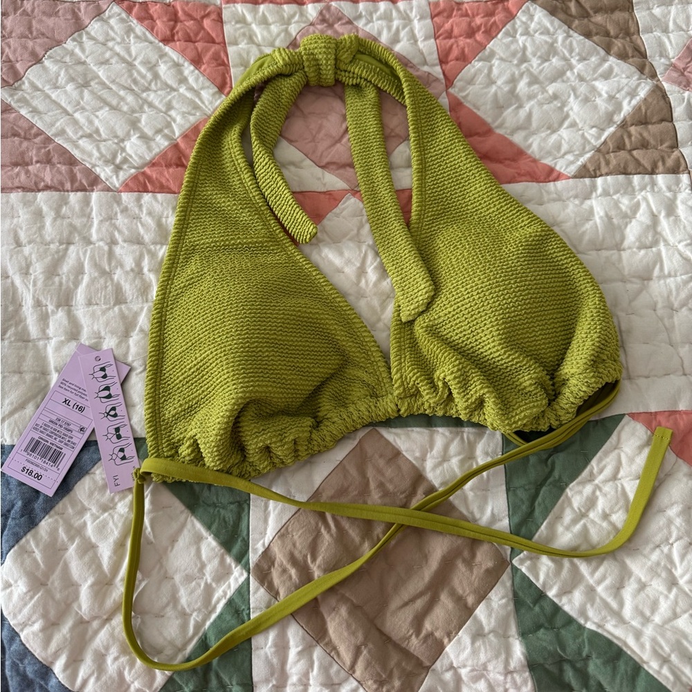 NWT Wild Fable Green Bikini Top